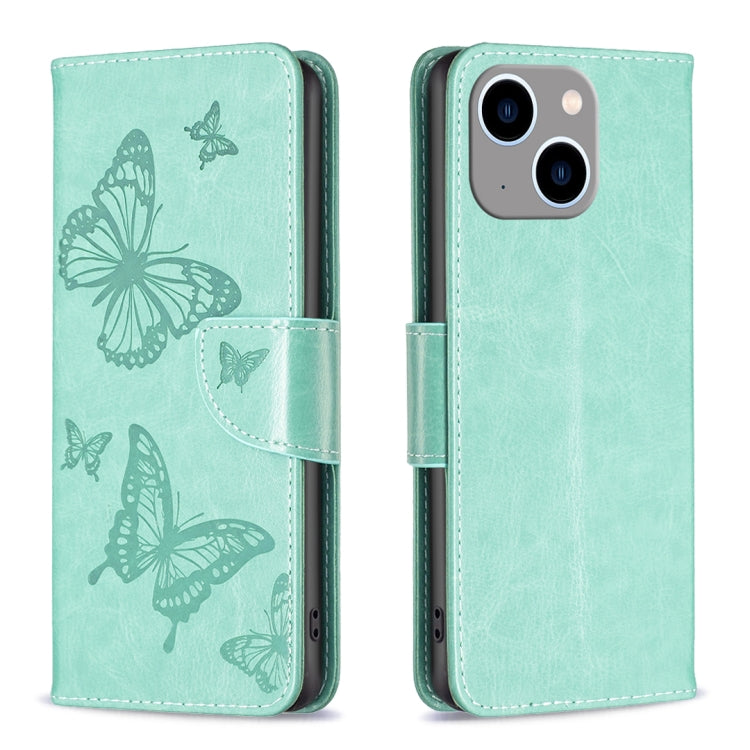 Embossing Two Butterflies Pattern Leather Phone Case, For iPhone 16 Pro Max, For iPhone 16 Pro, For iPhone 16 Plus, For iPhone 16, For iPhone 15 Pro Max, For iPhone 15 Pro, For iPhone 15 Plus, For iPhone 15