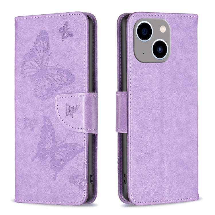 Embossing Two Butterflies Pattern Leather Phone Case, For iPhone 16 Pro Max, For iPhone 16 Pro, For iPhone 16 Plus, For iPhone 16, For iPhone 15 Pro Max, For iPhone 15 Pro, For iPhone 15 Plus, For iPhone 15
