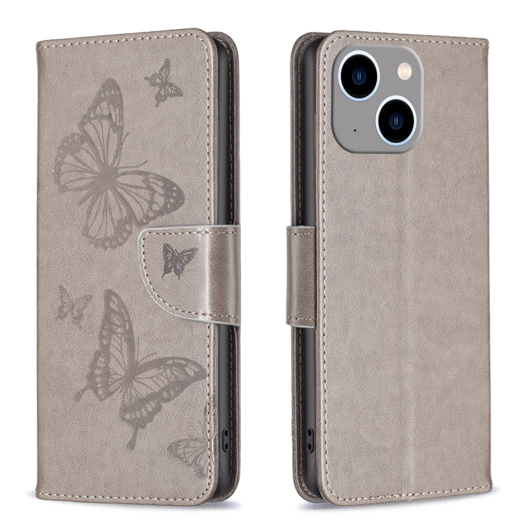 Embossing Two Butterflies Pattern Leather Phone Case, For iPhone 16 Pro Max, For iPhone 16 Pro, For iPhone 16 Plus, For iPhone 16, For iPhone 15 Pro Max, For iPhone 15 Pro, For iPhone 15 Plus, For iPhone 15
