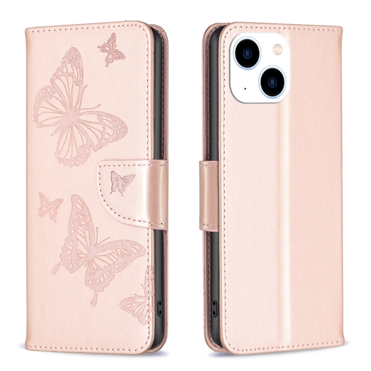 Embossing Two Butterflies Pattern Leather Phone Case, For iPhone 16 Pro Max, For iPhone 16 Pro, For iPhone 16 Plus, For iPhone 16, For iPhone 15 Pro Max, For iPhone 15 Pro, For iPhone 15 Plus, For iPhone 15