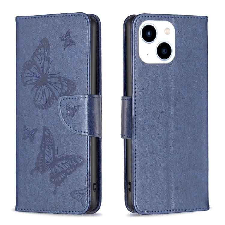 Embossing Two Butterflies Pattern Leather Phone Case, For iPhone 16 Pro Max, For iPhone 16 Pro, For iPhone 16 Plus, For iPhone 16, For iPhone 15 Pro Max, For iPhone 15 Pro, For iPhone 15 Plus, For iPhone 15