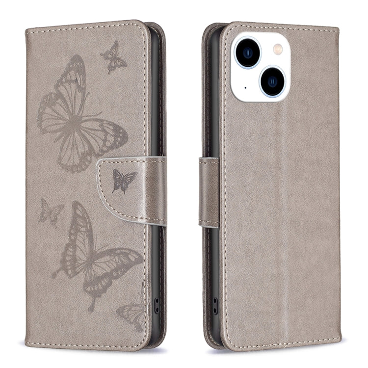 Embossing Two Butterflies Pattern Leather Phone Case, For iPhone 16 Pro Max, For iPhone 16 Pro, For iPhone 16 Plus, For iPhone 16, For iPhone 15 Pro Max, For iPhone 15 Pro, For iPhone 15 Plus, For iPhone 15
