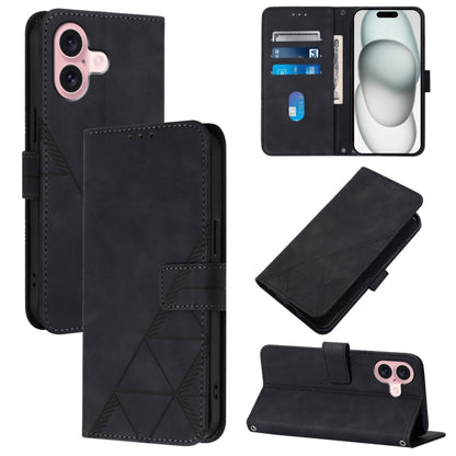 Crossbody 3D Embossed Flip Leather Phone Case, For iPhone 16, For iPhone 15 Pro Max, For iPhone 15 Pro, For iPhone 15 Plus, For iPhone 15, For iPod Touch 7 / 6 / 5