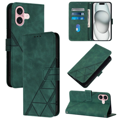 Crossbody 3D Embossed Flip Leather Phone Case, For iPhone 16, For iPhone 15 Pro Max, For iPhone 15 Pro, For iPhone 15 Plus, For iPhone 15, For iPod Touch 7 / 6 / 5