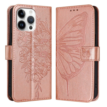 Embossed Butterfly Leather Phone Case, For iPhone 17e / 16e, For iPhone 17 Pro Max, For iPhone 17 Pro, For iPhone 17, For iPhone Air, For iPhone 16 Pro Max