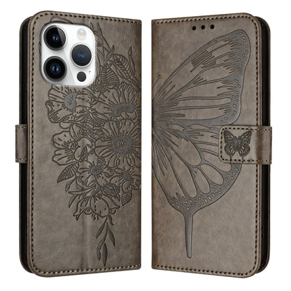 Embossed Butterfly Leather Phone Case, For iPhone 17e / 16e, For iPhone 17 Pro Max, For iPhone 17 Pro, For iPhone 17, For iPhone Air, For iPhone 16 Pro Max