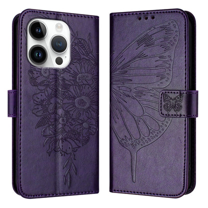 Embossed Butterfly Leather Phone Case, For iPhone 16 Pro, For iPhone 16 Plus, For iPhone 16, For iPhone 15 Pro Max, For iPhone 15 Pro, For iPhone 15 Plus