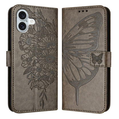 Embossed Butterfly Leather Phone Case, For iPhone 16 Pro, For iPhone 16 Plus, For iPhone 16, For iPhone 15 Pro Max, For iPhone 15 Pro, For iPhone 15 Plus