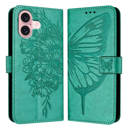 Embossed Butterfly Leather Phone Case, For iPhone 16 Pro, For iPhone 16 Plus, For iPhone 16, For iPhone 15 Pro Max, For iPhone 15 Pro, For iPhone 15 Plus
