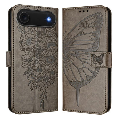 Embossed Butterfly Leather Phone Case, For iPhone 17e / 16e, For iPhone 17 Pro Max, For iPhone 17 Pro, For iPhone 17, For iPhone Air, For iPhone 16 Pro Max