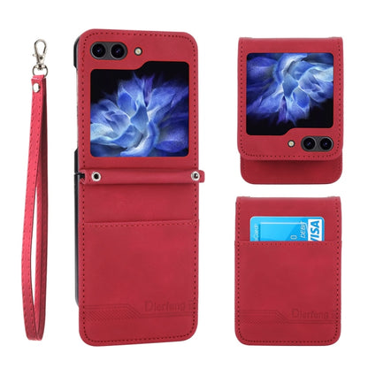 Dierfeng Dream Line TPU + PU Leather Phone Case, For Samsung Galaxy Z Flip6 / Flip7 FE, For Samsung Galaxy Z Fold6, For Samsung Galaxy Z Fold5, For Samsung Galaxy Z Flip5