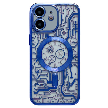 Electroplated Circuit Board Pattern MagSafe Phone Case, For iPhone 13, For iPhone 12, For iPhone 12 Pro Max, For iPhone 12 Pro, For iPhone 11 Pro Max, For iPhone 11