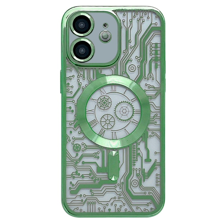 Electroplated Circuit Board Pattern MagSafe Phone Case, For iPhone 13, For iPhone 12, For iPhone 12 Pro Max, For iPhone 12 Pro, For iPhone 11 Pro Max, For iPhone 11
