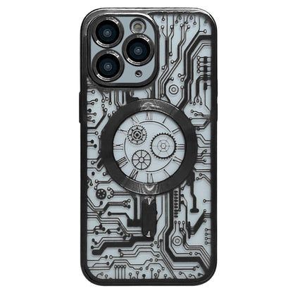Electroplated Circuit Board Pattern MagSafe Phone Case, For iPhone 13, For iPhone 12, For iPhone 12 Pro Max, For iPhone 12 Pro, For iPhone 11 Pro Max, For iPhone 11