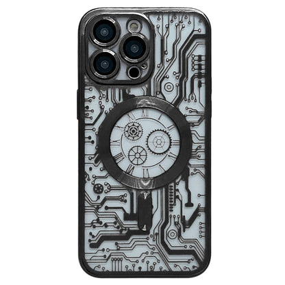 Electroplated Circuit Board Pattern MagSafe Phone Case, For iPhone 13, For iPhone 12, For iPhone 12 Pro Max, For iPhone 12 Pro, For iPhone 11 Pro Max, For iPhone 11