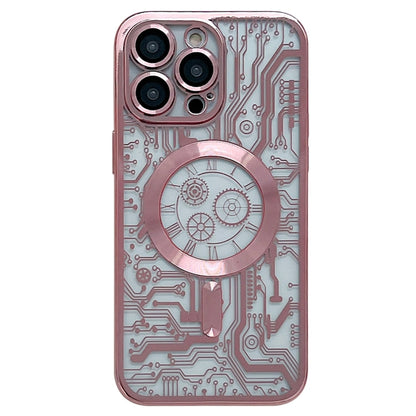 Electroplated Circuit Board Pattern MagSafe Phone Case, For iPhone 13, For iPhone 12, For iPhone 12 Pro Max, For iPhone 12 Pro, For iPhone 11 Pro Max, For iPhone 11