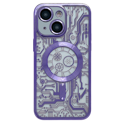 Electroplated Circuit Board Pattern MagSafe Phone Case, For iPhone 14 Plus, For iPhone 14, For iPhone 14 Pro, For iPhone 14 Pro Max, For iPhone 13 Pro Max, For iPhone 13 Pro