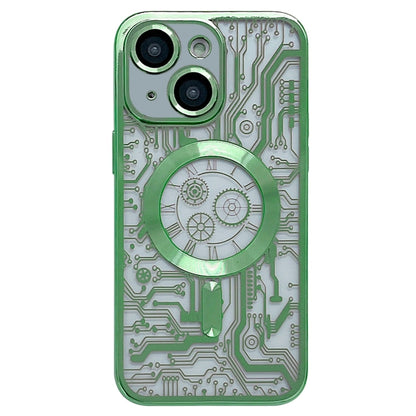 Electroplated Circuit Board Pattern MagSafe Phone Case, For iPhone 14 Plus, For iPhone 14, For iPhone 14 Pro, For iPhone 14 Pro Max, For iPhone 13 Pro Max, For iPhone 13 Pro