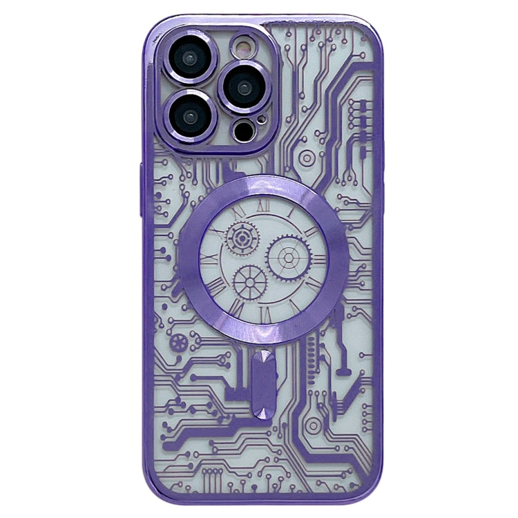 Electroplated Circuit Board Pattern MagSafe Phone Case, For iPhone 14 Plus, For iPhone 14, For iPhone 14 Pro, For iPhone 14 Pro Max, For iPhone 13 Pro Max, For iPhone 13 Pro