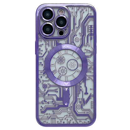 Electroplated Circuit Board Pattern MagSafe Phone Case, For iPhone 14 Plus, For iPhone 14, For iPhone 14 Pro, For iPhone 14 Pro Max, For iPhone 13 Pro Max, For iPhone 13 Pro