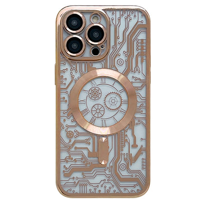 Electroplated Circuit Board Pattern MagSafe Phone Case, For iPhone 14 Plus, For iPhone 14, For iPhone 14 Pro, For iPhone 14 Pro Max, For iPhone 13 Pro Max, For iPhone 13 Pro