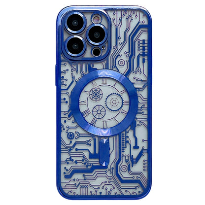 Electroplated Circuit Board Pattern MagSafe Phone Case, For iPhone 14 Plus, For iPhone 14, For iPhone 14 Pro, For iPhone 14 Pro Max, For iPhone 13 Pro Max, For iPhone 13 Pro