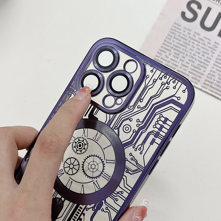Electroplated Circuit Board Pattern MagSafe Phone Case, For iPhone 14 Plus, For iPhone 14, For iPhone 14 Pro, For iPhone 14 Pro Max, For iPhone 13 Pro Max, For iPhone 13 Pro