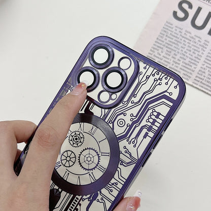 Electroplated Circuit Board Pattern MagSafe Phone Case, For iPhone 14 Plus, For iPhone 14, For iPhone 14 Pro, For iPhone 14 Pro Max, For iPhone 13 Pro Max, For iPhone 13 Pro