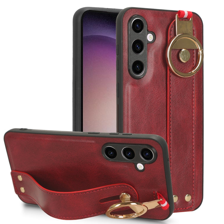 Wristband Leather Back Phone Case, For Samsung Galaxy A05s 4G, For Samsung Galaxy S24 Ultra 5G, For Samsung Galaxy M34 5G, For Samsung Galaxy Z Fold4, For Samsung Galaxy S24+ 5G, For Samsung Galaxy Z Flip4, For Samsung Galaxy S23 FE 5G                 ...