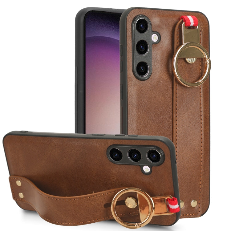 Wristband Leather Back Phone Case, For Samsung Galaxy A05s 4G, For Samsung Galaxy S24 Ultra 5G, For Samsung Galaxy M34 5G, For Samsung Galaxy Z Fold4, For Samsung Galaxy S24+ 5G, For Samsung Galaxy Z Flip4, For Samsung Galaxy S23 FE 5G                 ...