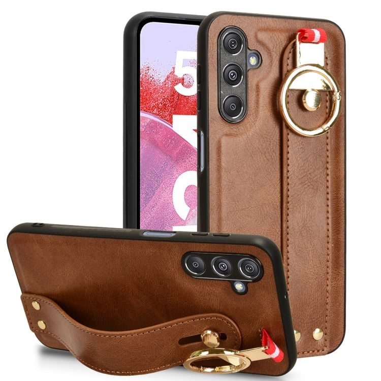 Wristband Leather Back Phone Case, For Samsung Galaxy A05s 4G, For Samsung Galaxy S24 Ultra 5G, For Samsung Galaxy M34 5G, For Samsung Galaxy Z Fold4, For Samsung Galaxy S24+ 5G, For Samsung Galaxy Z Flip4, For Samsung Galaxy S23 FE 5G                 ...