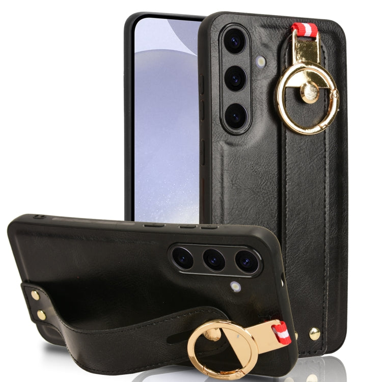 Wristband Leather Back Phone Case, For Samsung Galaxy A05s 4G, For Samsung Galaxy S24 Ultra 5G, For Samsung Galaxy M34 5G, For Samsung Galaxy Z Fold4, For Samsung Galaxy S24+ 5G, For Samsung Galaxy Z Flip4, For Samsung Galaxy S23 FE 5G                 ...