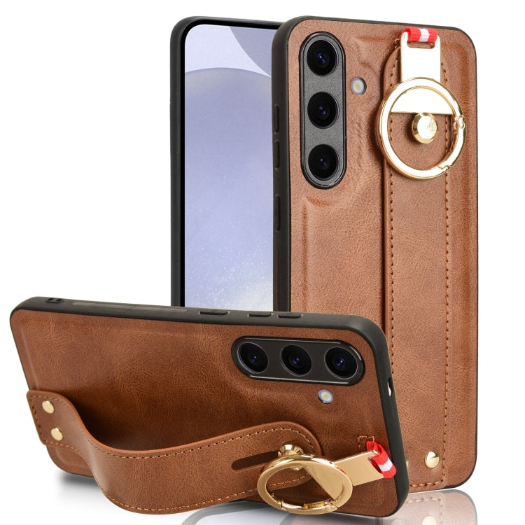 Wristband Leather Back Phone Case, For Samsung Galaxy A05s 4G, For Samsung Galaxy S24 Ultra 5G, For Samsung Galaxy M34 5G, For Samsung Galaxy Z Fold4, For Samsung Galaxy S24+ 5G, For Samsung Galaxy Z Flip4, For Samsung Galaxy S23 FE 5G                 ...