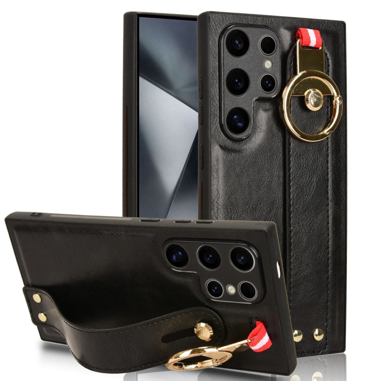 Wristband Leather Back Phone Case, For Samsung Galaxy Z Fold4, For Samsung Galaxy A05s 4G, For Samsung Galaxy S24 Ultra 5G, For Samsung Galaxy M34 5G, For Samsung Galaxy S23 FE 5G, For Samsung Galaxy S24+ 5G, For Samsung Galaxy Z Flip4                 ...