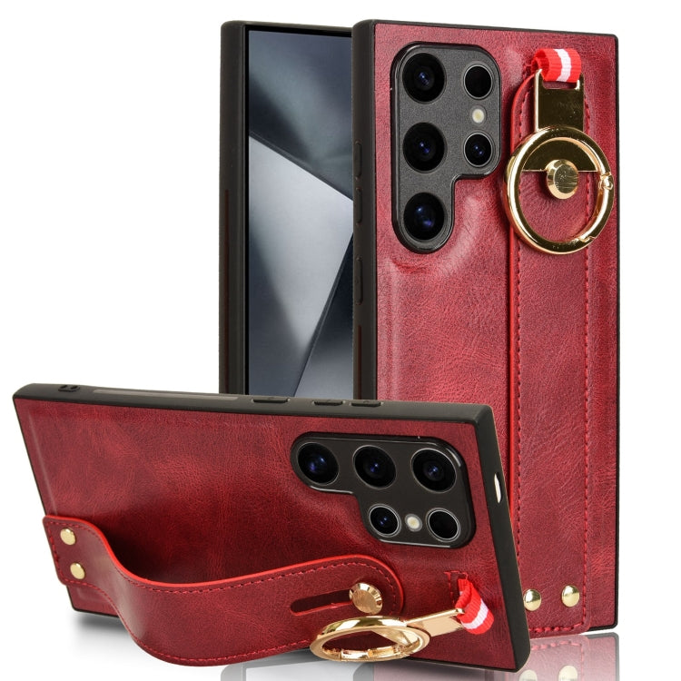 Wristband Leather Back Phone Case, For Samsung Galaxy Z Fold4, For Samsung Galaxy A05s 4G, For Samsung Galaxy S24 Ultra 5G, For Samsung Galaxy M34 5G, For Samsung Galaxy S23 FE 5G, For Samsung Galaxy S24+ 5G, For Samsung Galaxy Z Flip4                 ...