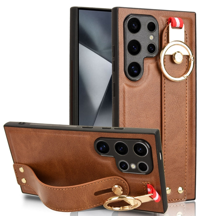 Wristband Leather Back Phone Case, For Samsung Galaxy Z Fold4, For Samsung Galaxy A05s 4G, For Samsung Galaxy S24 Ultra 5G, For Samsung Galaxy M34 5G, For Samsung Galaxy S23 FE 5G, For Samsung Galaxy S24+ 5G, For Samsung Galaxy Z Flip4                 ...