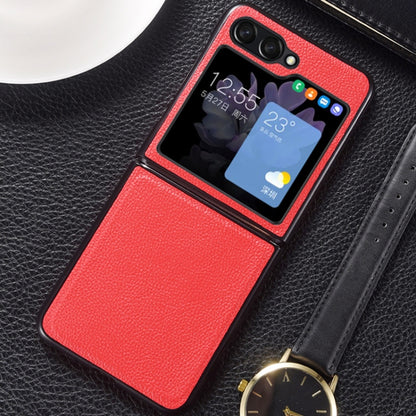 Genuine Leather Shockproof Protective Phone Case, For Samsung Galaxy Z Flip6 / Flip7 FE, For Samsung Galaxy Z Flip5