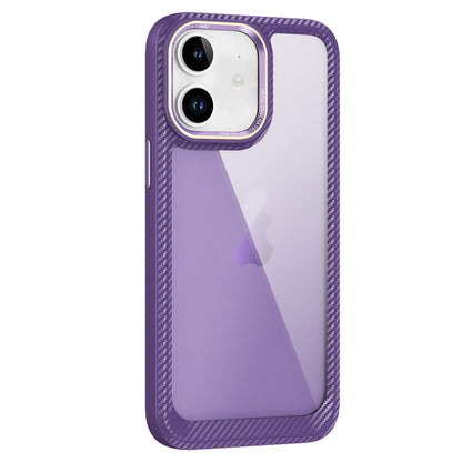 Carbon Fiber Transparent Back Panel Phone Case, For iPhone 11 Pro Max, For iPhone 11