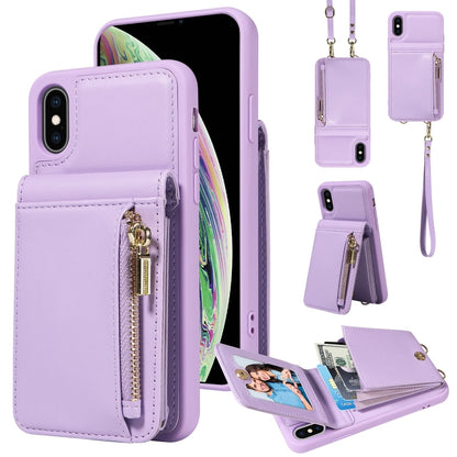 Crossbody Lanyard Zipper Wallet Leather Phone Case, For iPhone XS Max, For iPhone 7 Plus / 8 Plus