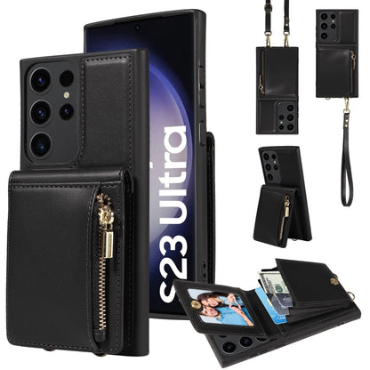 Crossbody Lanyard Zipper Wallet Leather Phone Case, For Samsung Galaxy S24 Ultra 5G, For Samsung Galaxy S23 FE 5G, For Samsung Galaxy S23 Ultra 5G, For Samsung Galaxy S23+ 5G, For Samsung Galaxy A13 4G / 5G, For Samsung Galaxy S22 Ultra 5G             ...