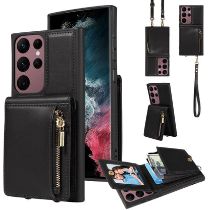 Crossbody Lanyard Zipper Wallet Leather Phone Case, For Samsung Galaxy S24 Ultra 5G, For Samsung Galaxy S23 FE 5G, For Samsung Galaxy S23 Ultra 5G, For Samsung Galaxy S23+ 5G, For Samsung Galaxy A13 4G / 5G, For Samsung Galaxy S22 Ultra 5G             ...
