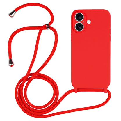 Crossbody Lanyard Liquid Silicone Case, For iPhone 16 Pro Max, For iPhone 16 Pro, For iPhone 16 Plus