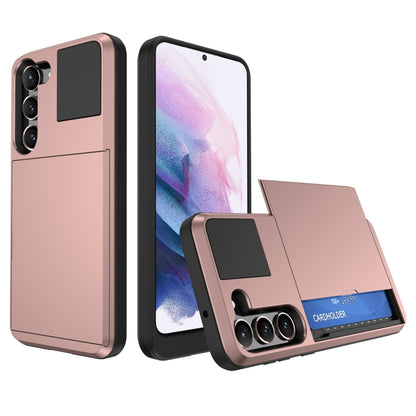 Multifunction Armor Slide Card Slot Phone Case, For Samsung Galaxy S23 Ultra 5G, For Samsung Galaxy S23 5G, For Samsung Galaxy S20 FE, For Samsung Galaxy S22 Ultra 5G, For Samsung Galaxy S22+ 5G, For Samsung Galaxy S22 5G, For Samsung Galaxy S21 5G    ...