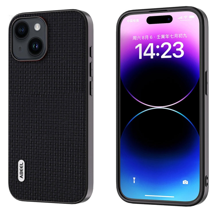 ABEEL Genuine Leather Luxury Black Edge Phone Case, For iPhone 15 Pro Max, For iPhone 15 Pro, For iPhone 15 Plus, For iPhone 15, For iPhone 14 Plus, For iPhone 14, For iPhone 14 Pro, For iPhone 14 Pro Max