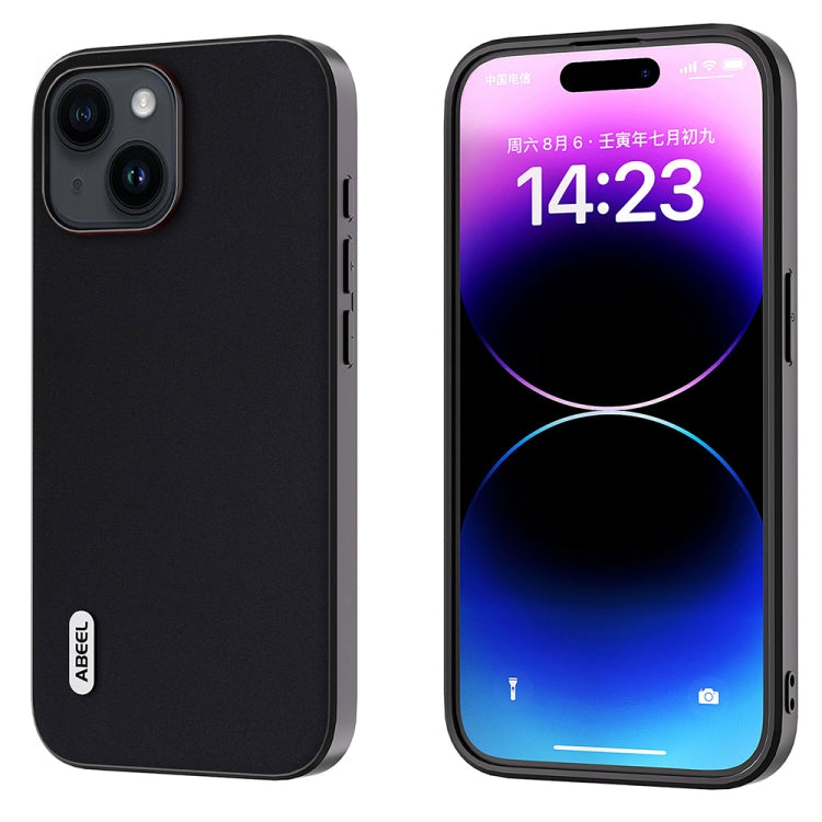 ABEEL Genuine Leather Silky Soft Black Edge Phone Case, For iPhone 15 Pro Max, For iPhone 15 Pro, For iPhone 15 Plus, For iPhone 15, For iPhone 14 Plus, For iPhone 14, For iPhone 14 Pro, For iPhone 14 Pro Max