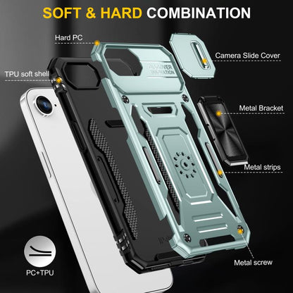 Armor PC + TPU Camera Shield Phone Case, For iPhone 17e / 16e, For iPhone 17 Pro Max, For iPhone 17 Pro, For iPhone 17, For iPhone Air, For iPhone 16 Pro Max