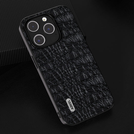 ABEEL Genuine Leather Canopy Black Edge Phone Case, For iPhone 15 Pro Max, For iPhone 15 Pro, For iPhone 15 Plus, For iPhone 15