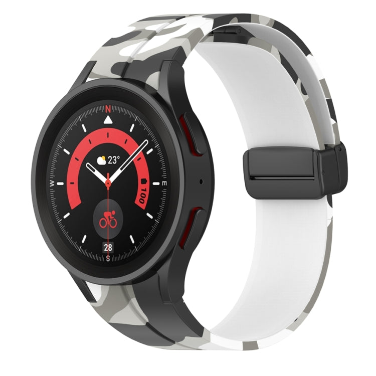 Magnetic Clasp Camouflage Silicone Watch Band, For Samsung Galaxy Watch5 / 5 Pro / Watch 4 / 4 Classic