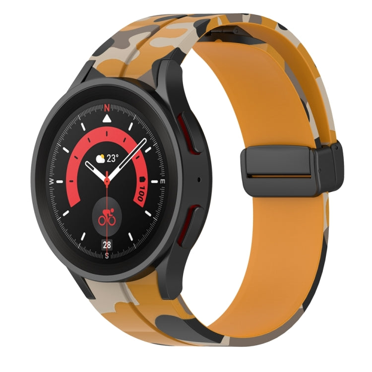 Magnetic Clasp Camouflage Silicone Watch Band, For Samsung Galaxy Watch5 / 5 Pro / Watch 4 / 4 Classic