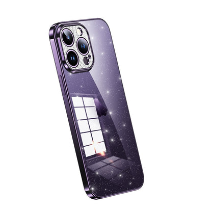 SULADA Electroplated Transparent Glittery TPU Phone Case, For iPhone 12 Pro Max, For iPhone 11